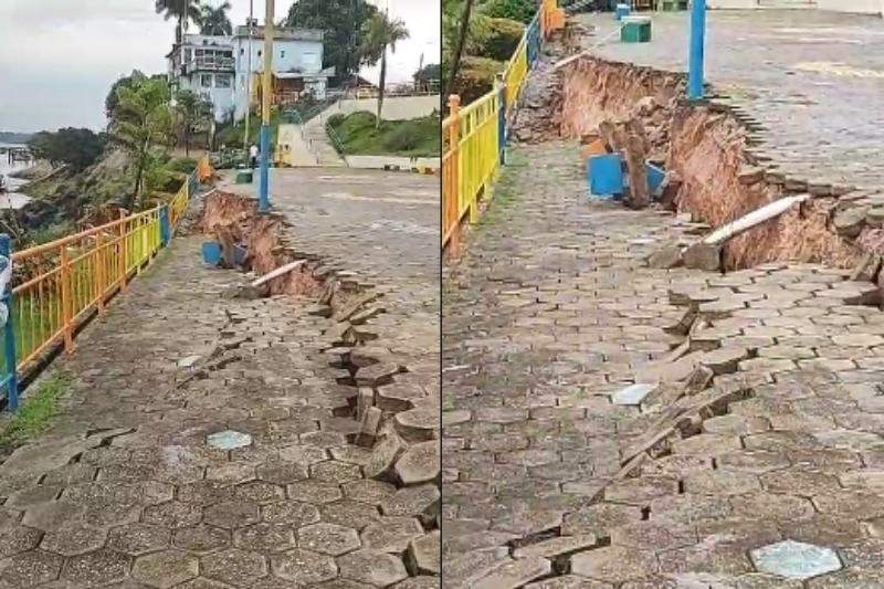 Solo instável obriga interdição da orla de Itacoatiara por prazo indefinido