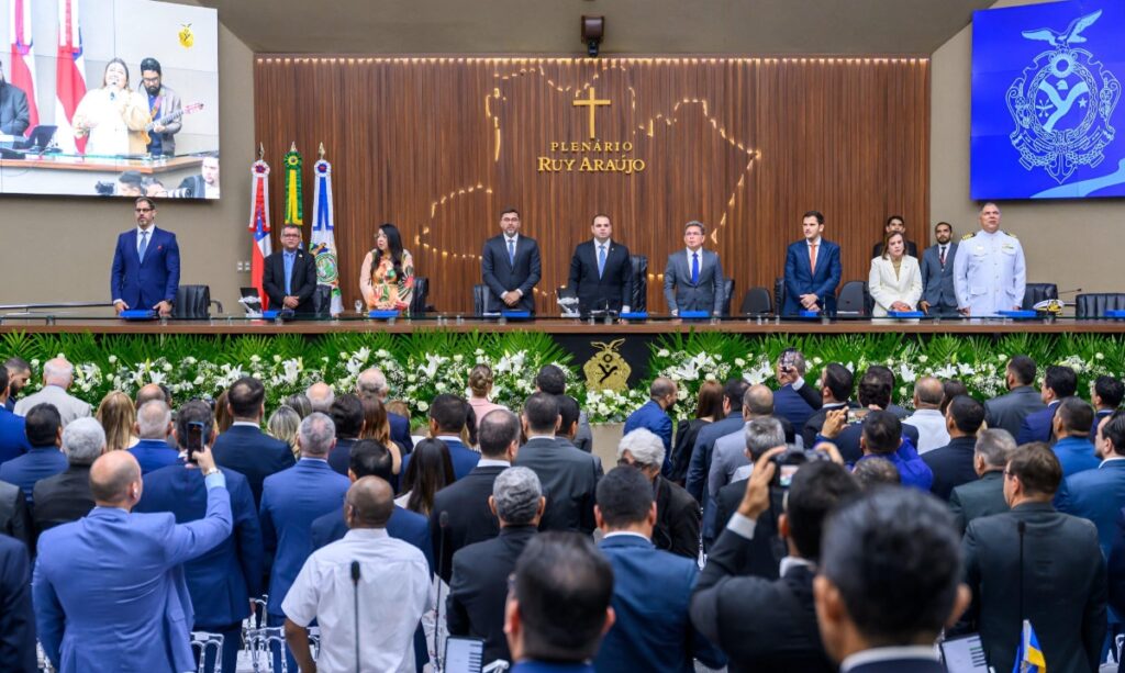Roberto Cidade, presidente da Aleam, destaca importância do Legislativo para o progresso do Amazonas durante abertura do ano legislativo de 2026.
