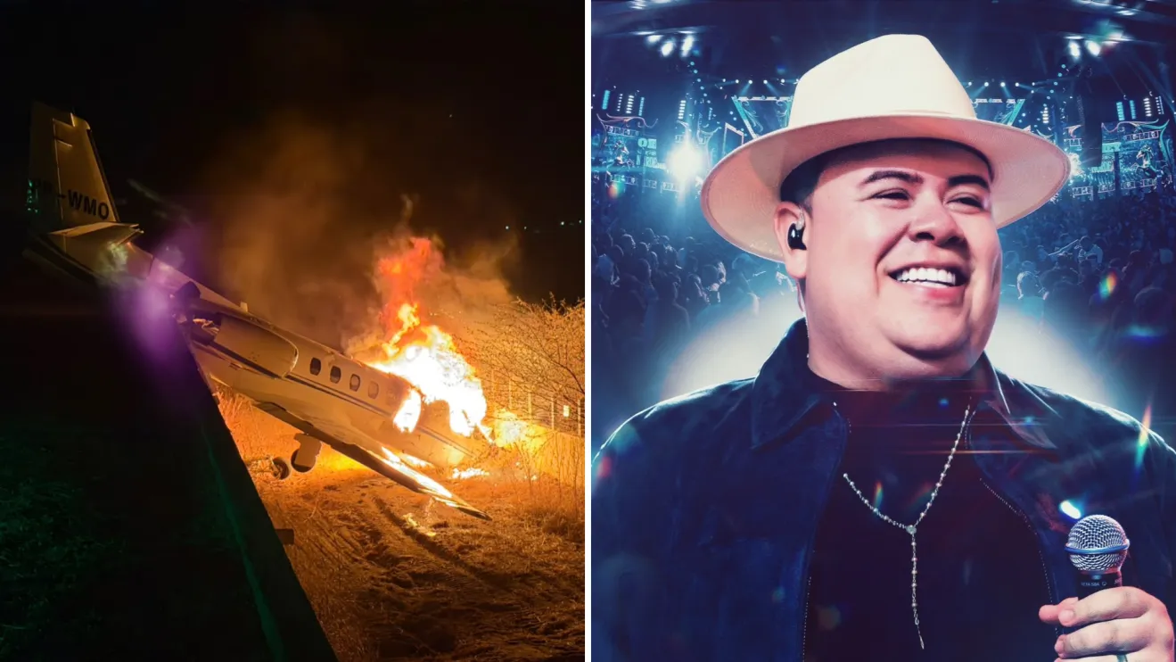 Jato com cantor Rey Vaqueiro a bordo sai da pista e pega fogo durante pouso no RN