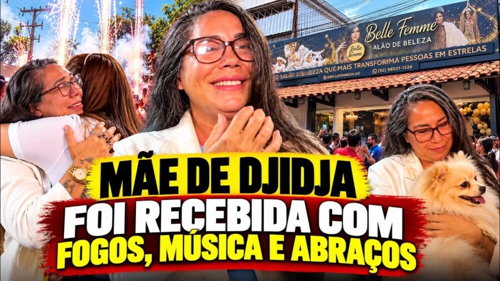 Celebração emocionante marca a recepção de Cleusimar Cardoso, mãe de Djidja, com fogos, música e reencontros emocionantes!